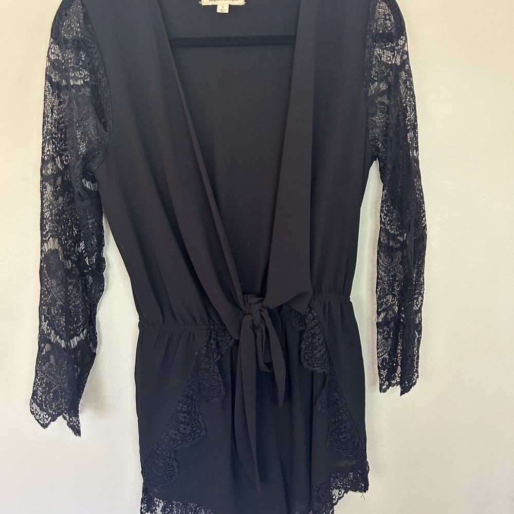 Cotton Candy Black Lace Romper with bell sleeve. Size Small. 007 - Picture 11 of 11